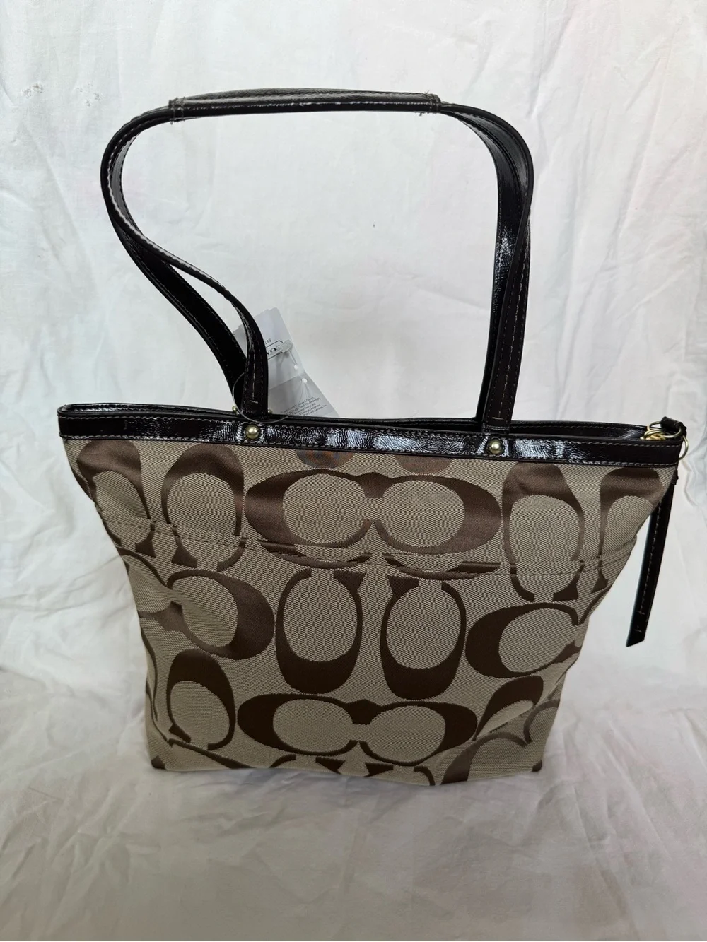 NWT Coach Signature Stripe Canvas Tote Bag F21950